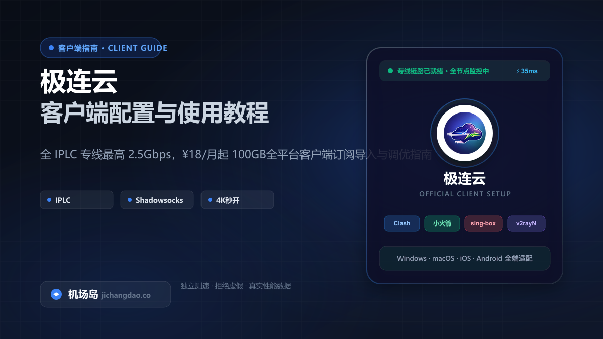 极连云客户端配置教程（2026 最新版）：Clash、Shadowrocket 与全平台订阅导入指南