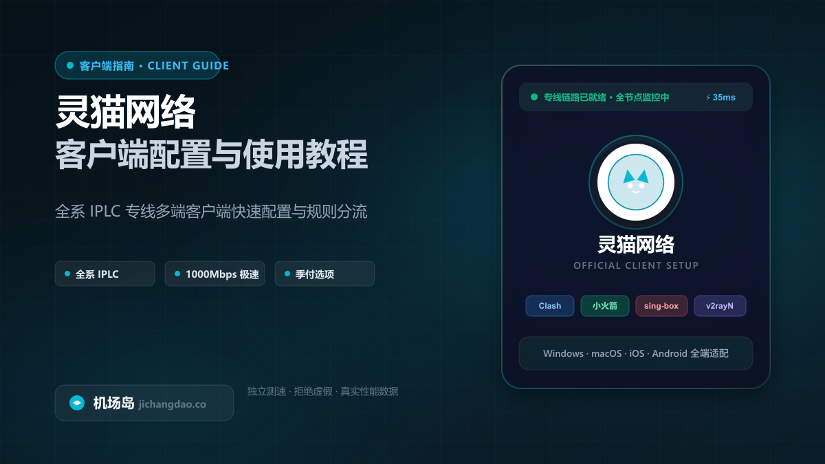 灵猫网络客户端配置教程（2026 最新版）：Clash、Shadowrocket 与全平台订阅导入指南