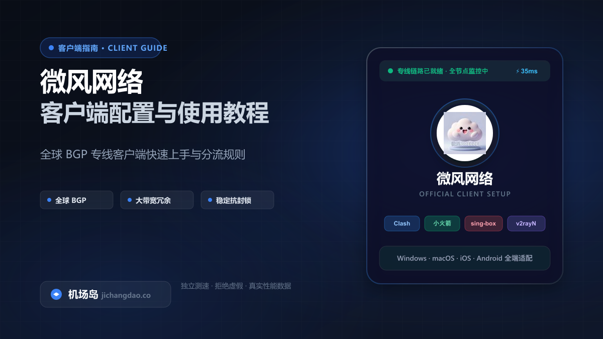 微风网络客户端配置教程（2026 最新版）：Clash Verge 与 Shadowrocket 快速上手指南