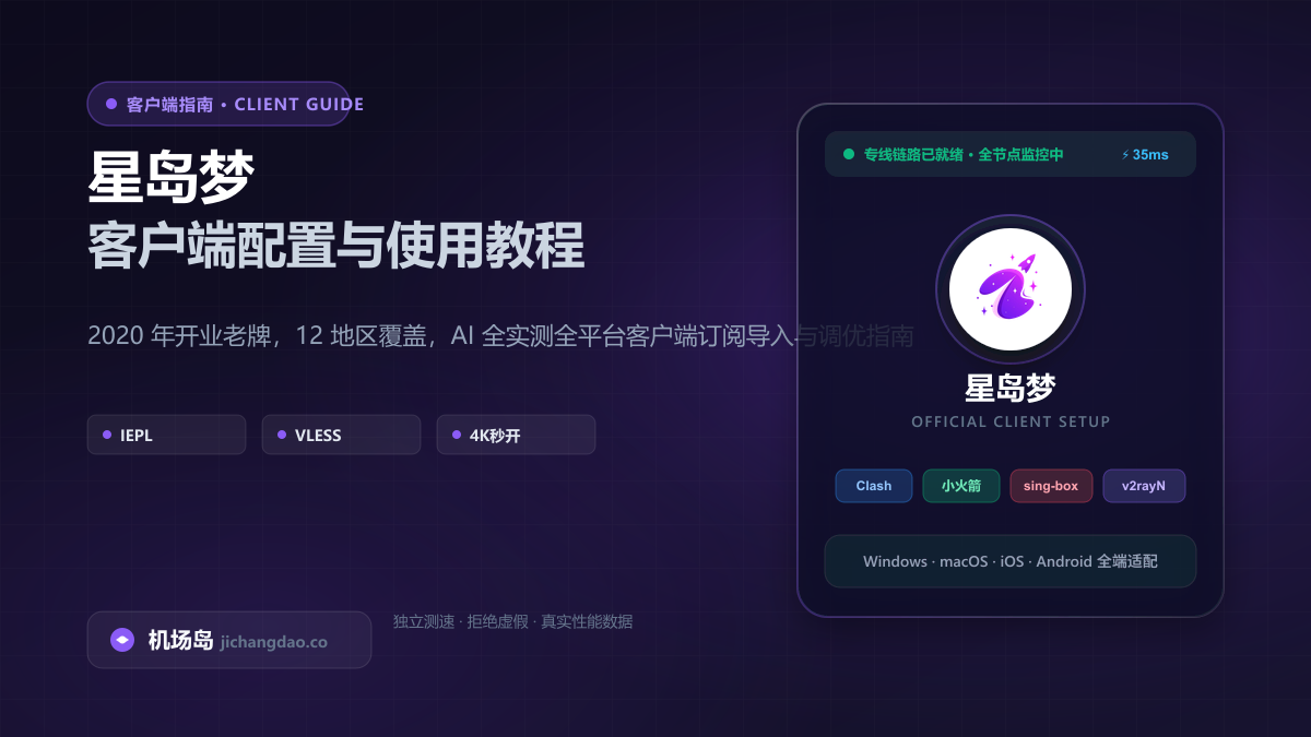 星岛梦客户端配置教程（2026 最新版）：Windows / Mac / iOS / 安卓订阅导入与规则分流